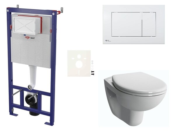 Cenově zvýhodněný závěsný WC set SAT do lehkých stěn / předstěnová montáž+ WC VitrA Normus SIKOSSNOR20K