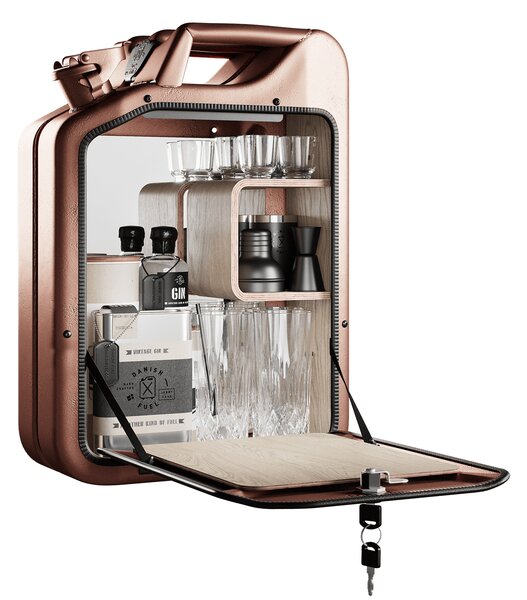 Minibar / kanistr - Bar Cabinet, Copper, 6 variant - Danish Fuel Varianta: Oak Mdum