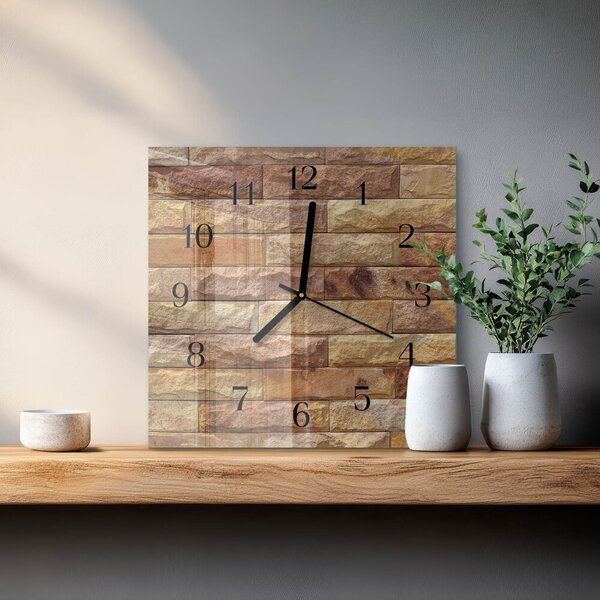 Skleněné hodiny na stěnu Cihlový zskc-30x30-00180726