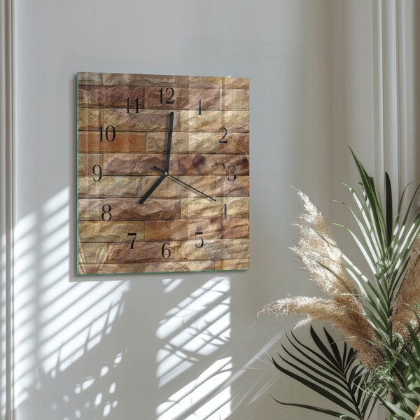 Skleněné hodiny na stěnu Cihlový zskc-30x30-00180726