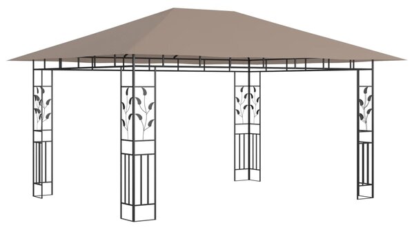 Altán s moskytiérou 4 x 3 x 2,73 m taupe 180 g/m²