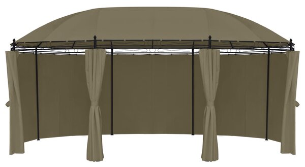 Altán se závěsy 520 x 349 x 255 m taupe 180 g/m²