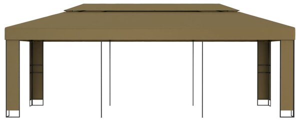 Altán s dvojitou střechou 3 x 6 m taupe 180 g/m²