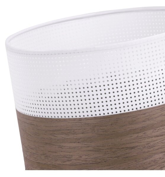 Závěsné svítidlo Wood, 1x hnědá ořechová dýha/bílé plastové stínítko, (fi 20cm)