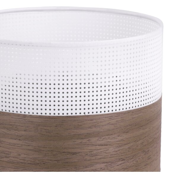 Závěsné svítidlo Wood, 1x hnědá ořechová dýha/bílé plastové stínítko, (fi 20cm)