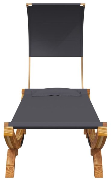 Zahradní lehátko a stříška 100x200x126cm ohýbané dřevo antracit