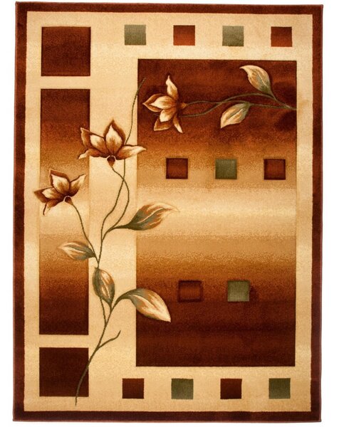 Kusový koberec Květy 2 hnědý 220x320cm