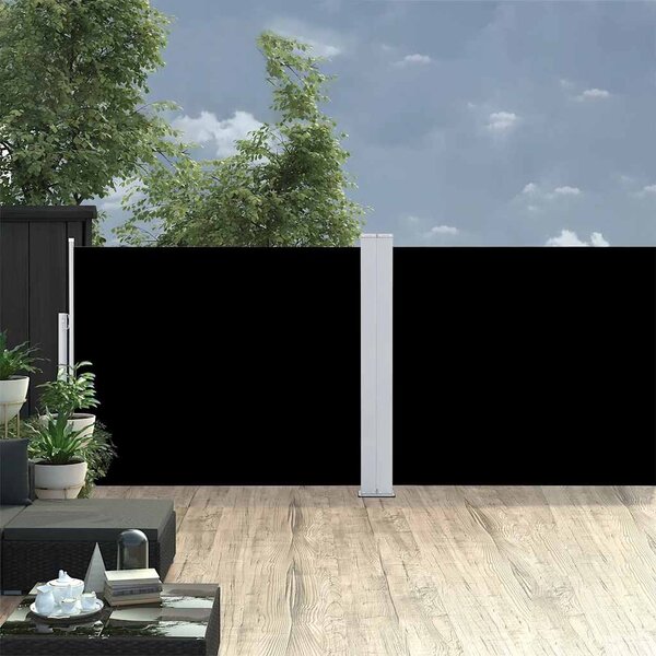 Zatahovací boční markýza / zástěna 140 x 1200 cm černá