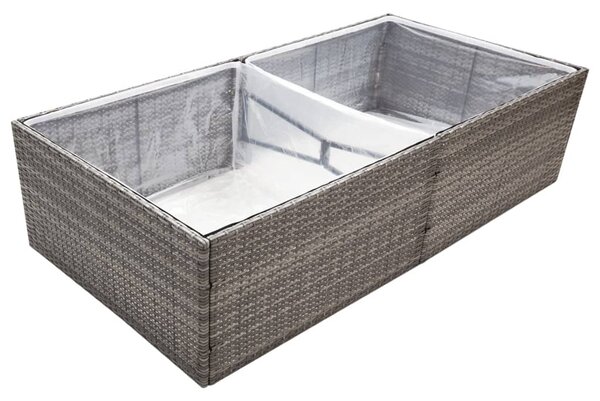 Zahradní truhlík šedý 157 x 80 x 40 cm polyratan