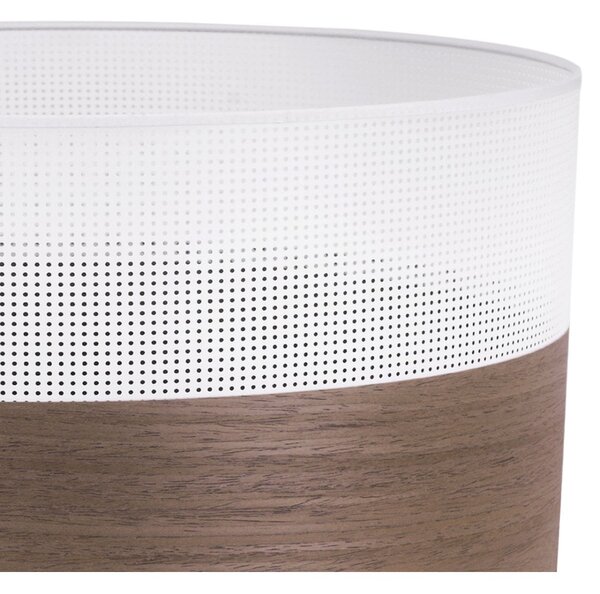 Závěsné svítidlo Wood, 1x hnědá ořechová dýha/bílé plastové stínítko, (fi 40cm)