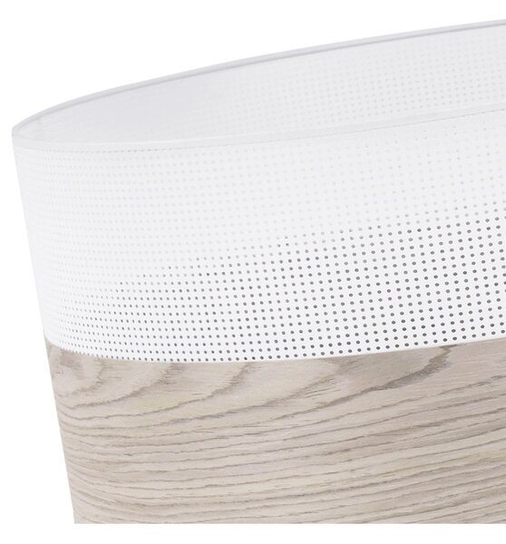 Závěsné svítidlo Wood, 1x světle béžová dubová dýha/bílé plastové stínítko, (fi 40cm)