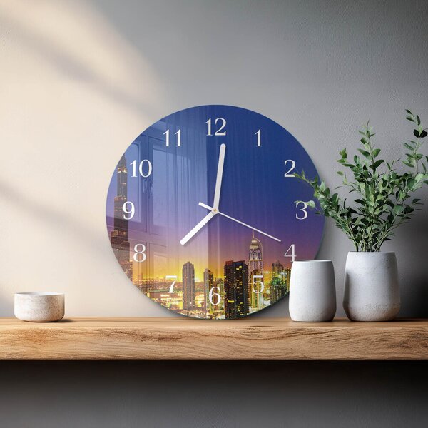Skleněné hodiny na stěnu Horizont Dubaj zsob-fi30-00081430
