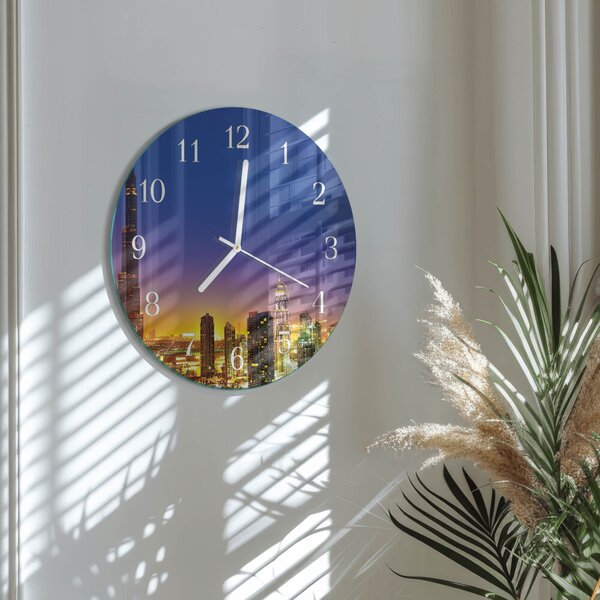 Skleněné hodiny na stěnu Horizont Dubaj zsob-fi30-00081430