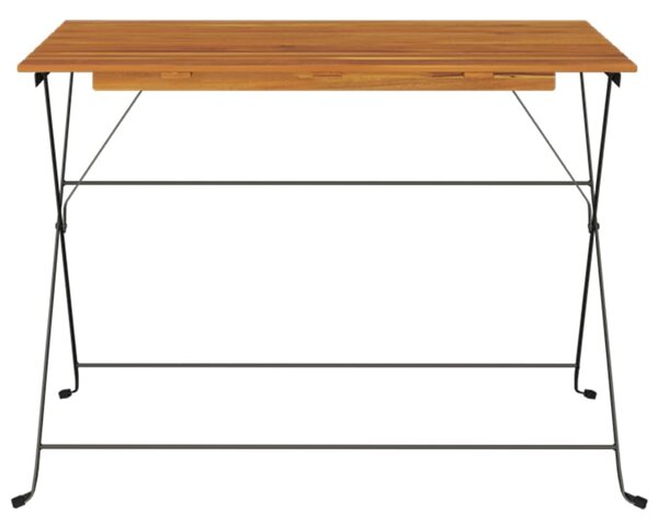 Skládací bistro stůl 100 x 54 x 71 cm masivní akácie a ocel