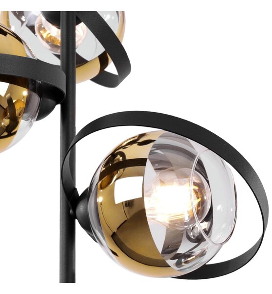 Stropní svítidlo Asturia Ring, 3x zlaté/transparentní skleněné stínítko, B