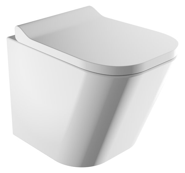 Omnires Fontana wc mísa se sedátkem s pomalým sklápěním závěsná bez splachovacího kruhu bílá lesk FONTANAMWBP
