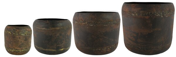 Ter Steege Sada 4 obalů Arwin rustic black D26 H22