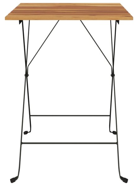Skládací bistro stůl 55 x 54 x 71 cm masivní teak a ocel