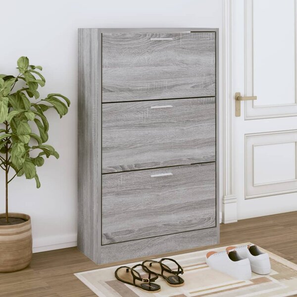 Botník šedý sonoma 63x24x103 cm kompozitní dřevo