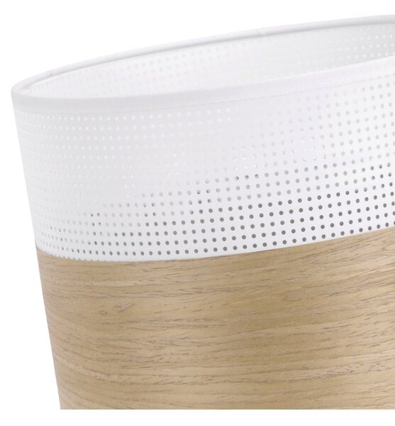 Závěsné svítidlo Wood, 1x dýha zlatý dub/bílé plastové stínítko, (fi 20cm)