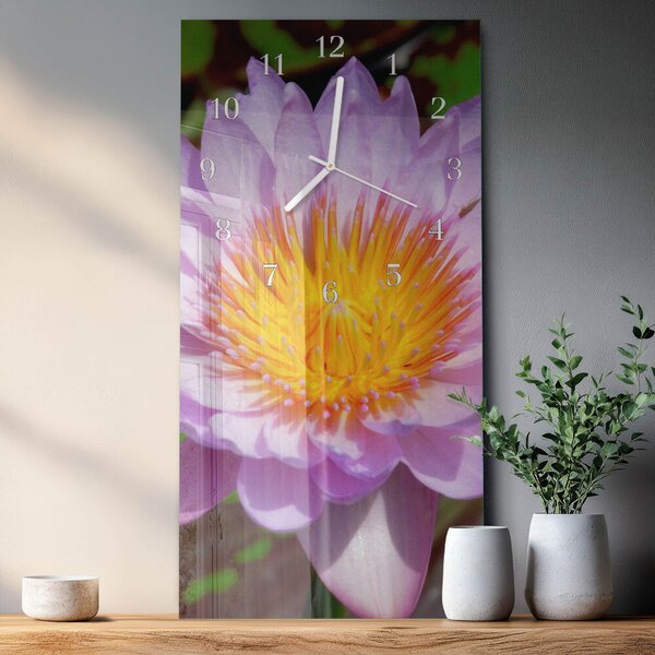 Skleněné hodiny vertikální Lilie zsppb-30x60-00081692