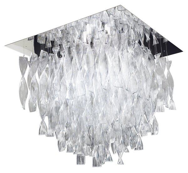 Axo light PLAURAPXCSCRE27 Aura, luxusní stropní svítidlo z čirého muránského skla, 4x100W E27, 60x60cm, délka 58cm