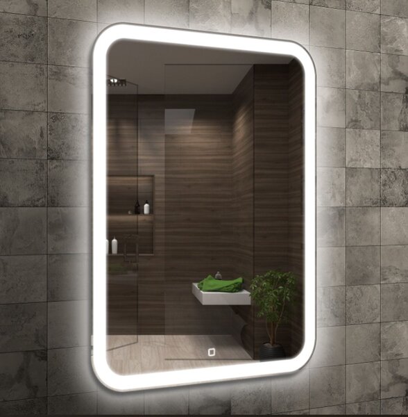 Venti Prima zrcadlo 60x80 cm obdélníkový s osvětlením stříbrná 5907722357915