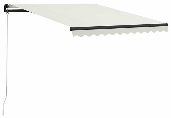 Ručně zatahovací markýza s LED světlem 300 x 250 cm krémová