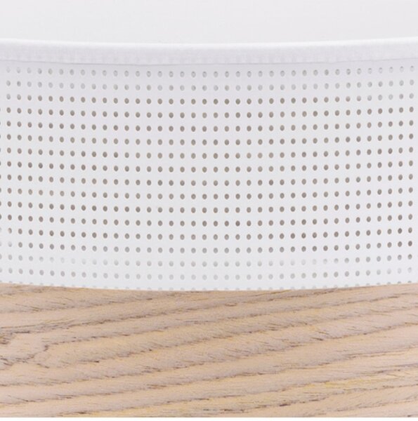 Stropní svítidlo Wood, 1x béžová dubová dýha/bílé plastové stínítko, (bílé plexisklo), (fi 40cm)