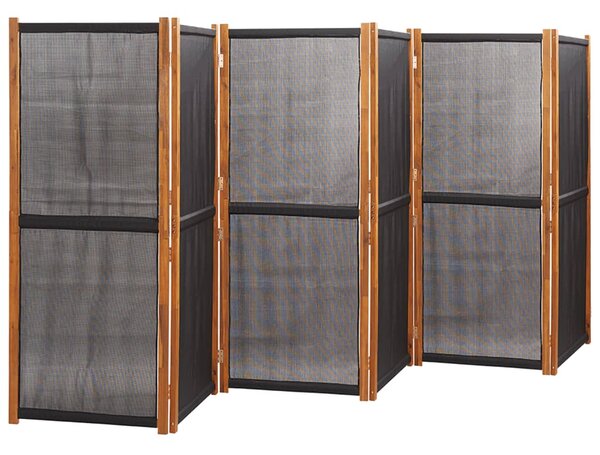 6dílný paraván černý 420 x 180 cm