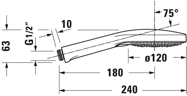Duravit sprchová hlavice černá UV0650017046