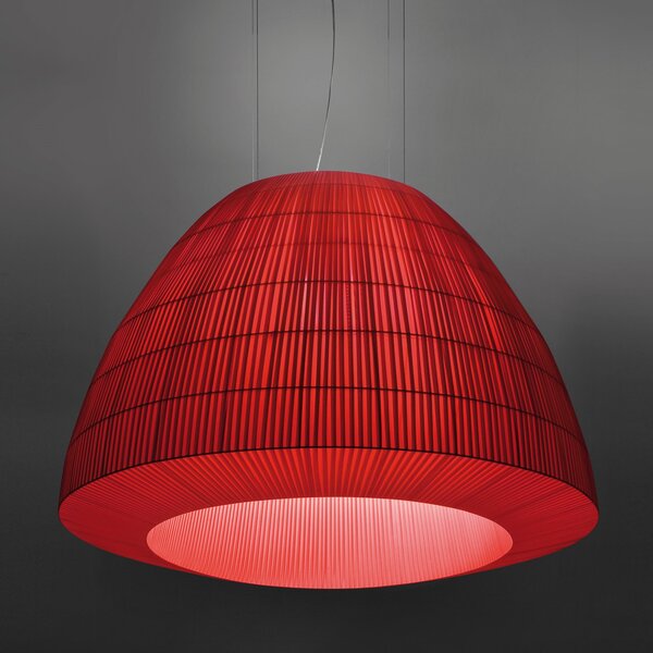 Axolight Bell 118, závěsné svítidlo z červeného textilu, 4x75W E27, prům. 118cm