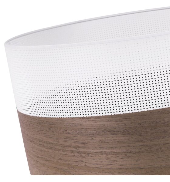 Závěsné svítidlo Wood, 1x hnědá ořechová dýha/bílé plastové stínítko, (fi 30cm)
