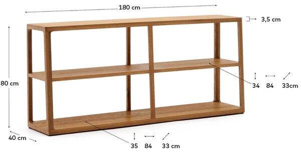 Dubový regál Kave Home Maymai 80 x 180 cm