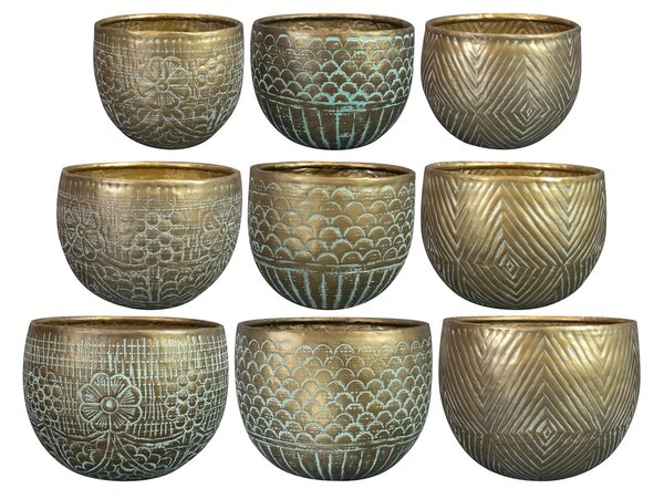 Ter Steege Sada 3 obalů Senna antique brass D21 H16, 3 druhy