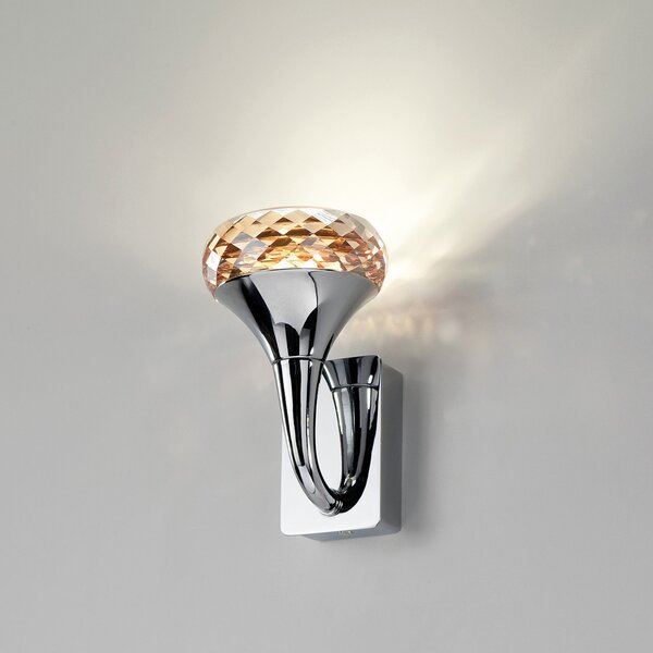 Axo light APFAIRYXAMCRLED Fairy, designové nástěnné svítidlo, 1x6,6W LED, ambrové sklo, výška 14,7cm