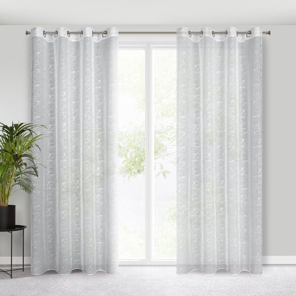 ZÁCLONA NA KROUŽCÍCH REVA 140X250 CM VZOROVANÁ BS
