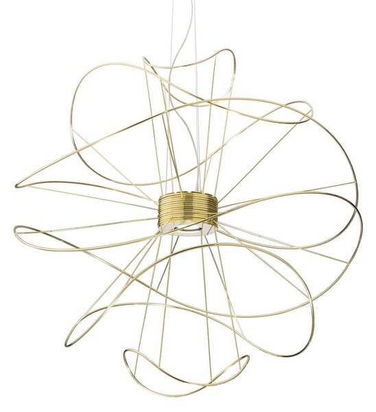 Axolight Hoops 6, zlaté závěsné designové svítidlo, 2x16W LED 3000K stmívatelné, prům. 100cm, výška 100cm