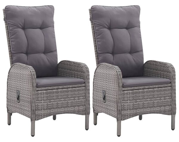 3dílný zahradní bistro set polyratan a sklo šedý