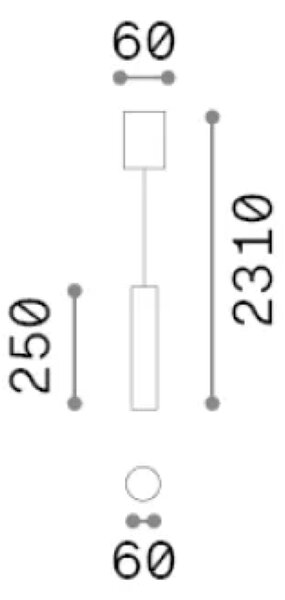 Ideal Lux Závěsné svítidlo LOOK SP1 D06 ø 6 cm, v.25cm, 1xGU10 Barva: Černá