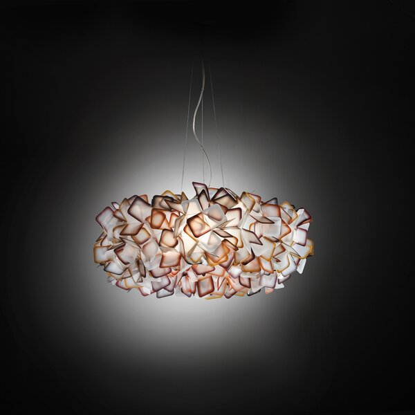 SLAMP CLISL00ORG01T00000EU Clizia large, závěsné designové svítidlo z Opalflexu s oranžovým okrajem, 4x12W E27, prům. 78cm