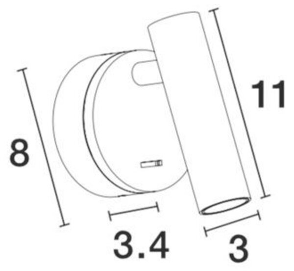 NOVA LUCE bodové svítidlo CLIP černý hliník LED Philips 3W vypínač na těle 3000K IP20 9030202