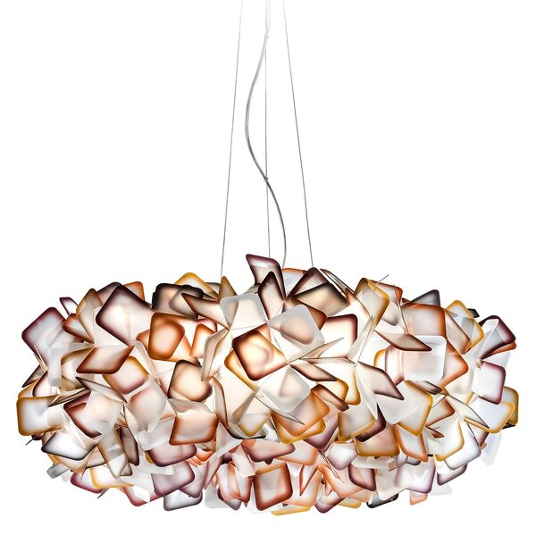 SLAMP CLISL00ORG01T00000EU Clizia large, závěsné designové svítidlo z Opalflexu s oranžovým okrajem, 4x12W E27, prům. 78cm