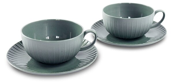 Porcelánový set 2 šálků na čaj, 200 ml, šedá - WD Lifestyle