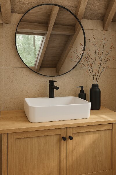 Erga Belle, umyvadlo na desku 480x370x130 mm, bílá lesklá, ERG-V03-YT-038-WH