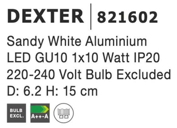 NOVA LUCE bodové svítidlo DEXTER bílý hliník GU10 1x10W 821602
