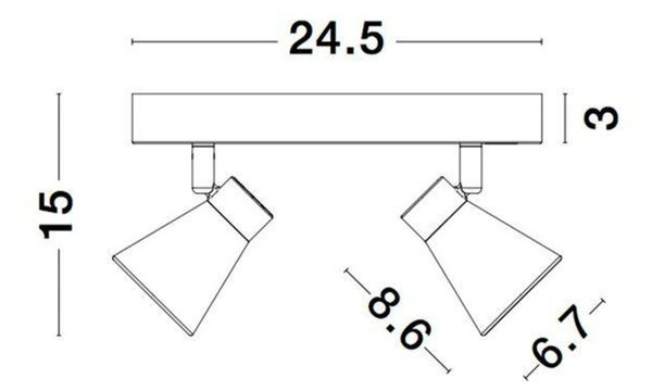 NOVA LUCE bodové svítidlo DUBLIN bílý kov GU10 2x10W 230V IP20 bez žárovky 9155811