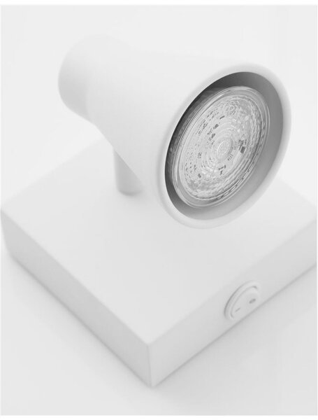 NOVA LUCE bodové svítidlo DUBLIN bílý kov vypínač na těle GU10 1x10W 230V IP20 bez žárovky 9155711