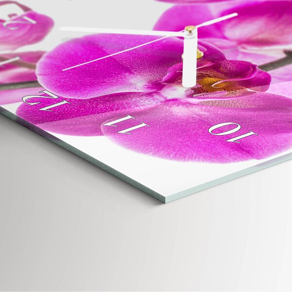 Skleněné hodiny vertikální Orchideje zsppb-30x60-00080784