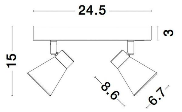 NOVA LUCE bodové svítidlo DUBLIN černý kov GU10 2x10W 230V IP20 bez žárovky 9155812